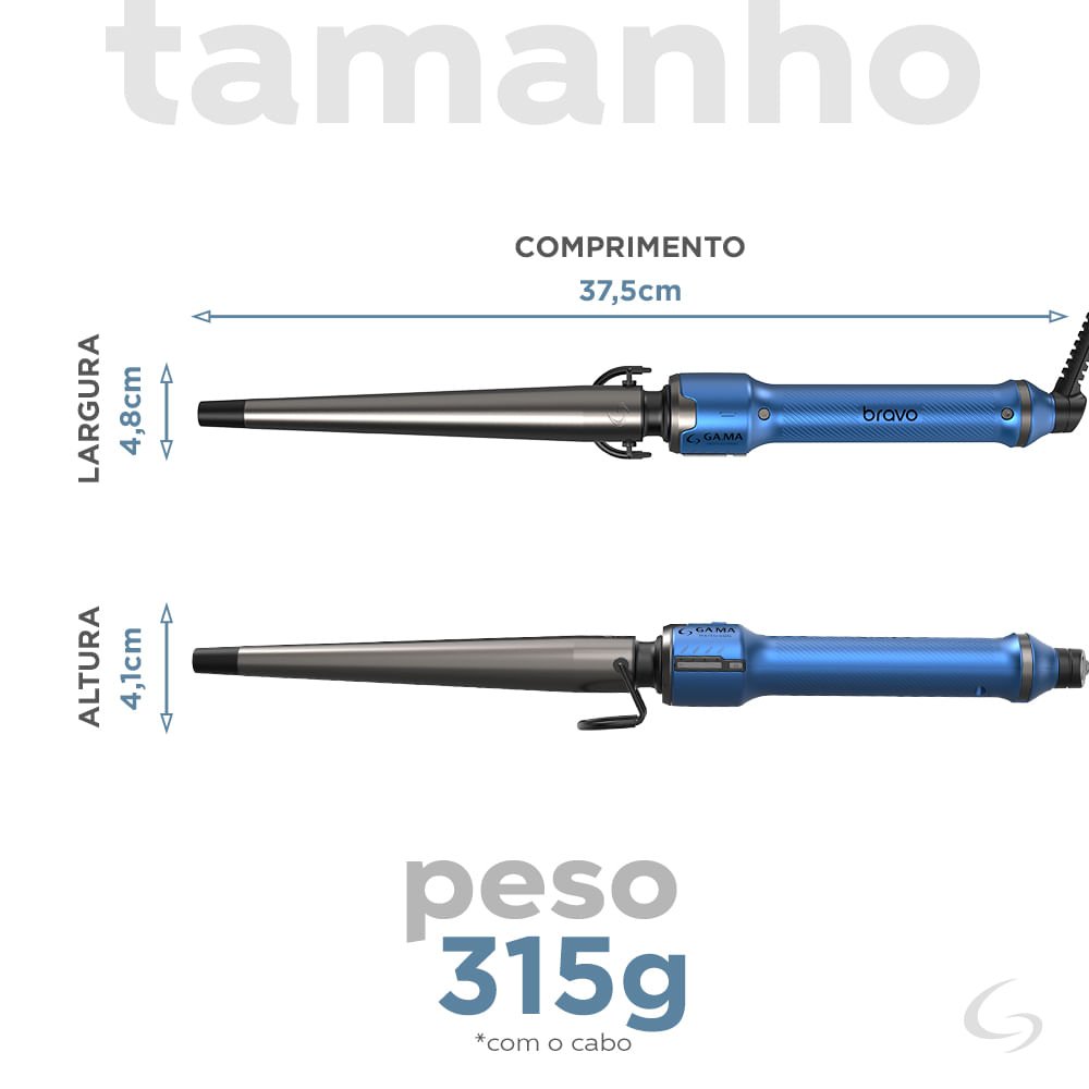 Modelador Professional Bravo Cônico Led Bivolt Azul 4