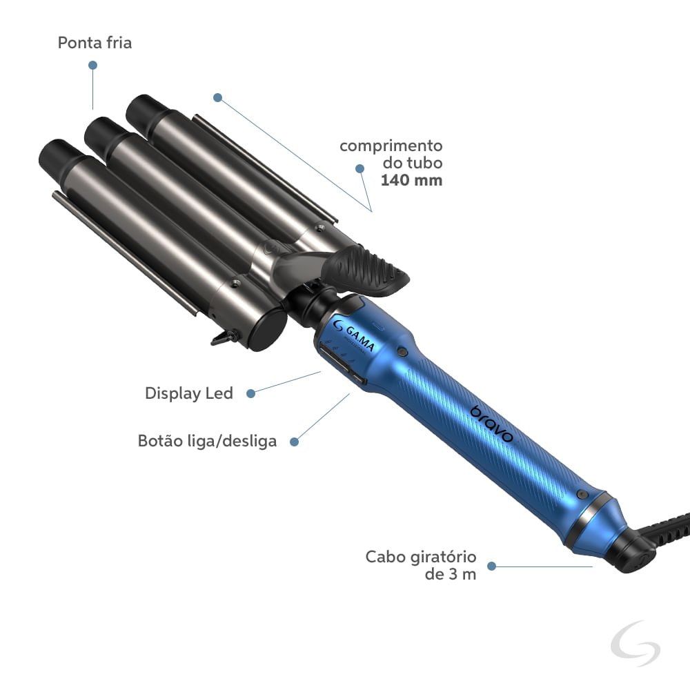 Modelador Professional Bravo Triondas Bivolt Azul 2
