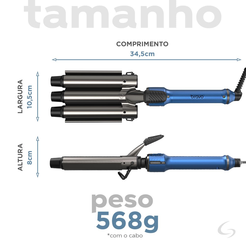 Modelador Professional Bravo Triondas Bivolt Azul 4