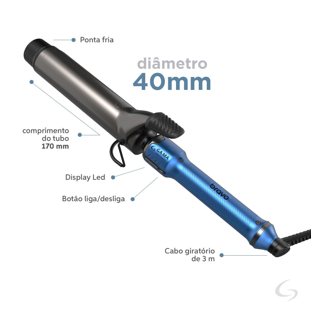 Modelador Professional Bravo 40mm Led Bivolt Azul 2