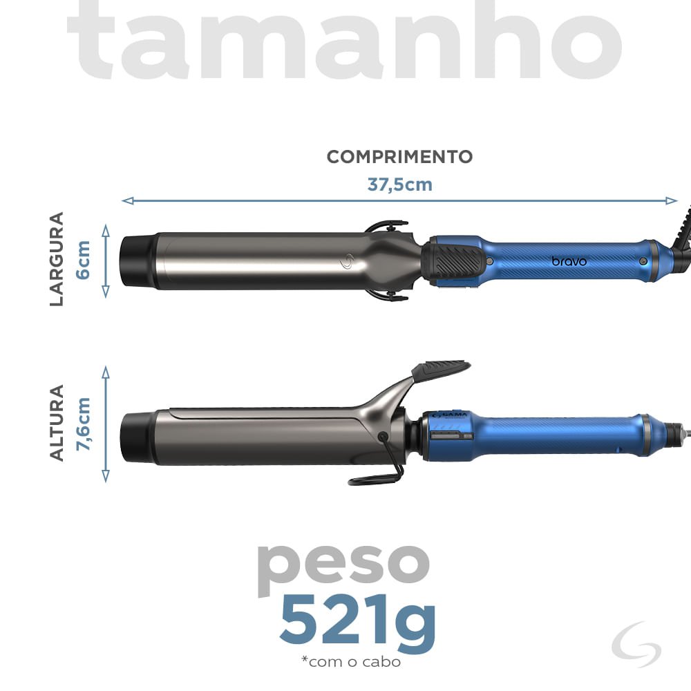 Modelador Professional Bravo 40mm Led Bivolt Azul 4