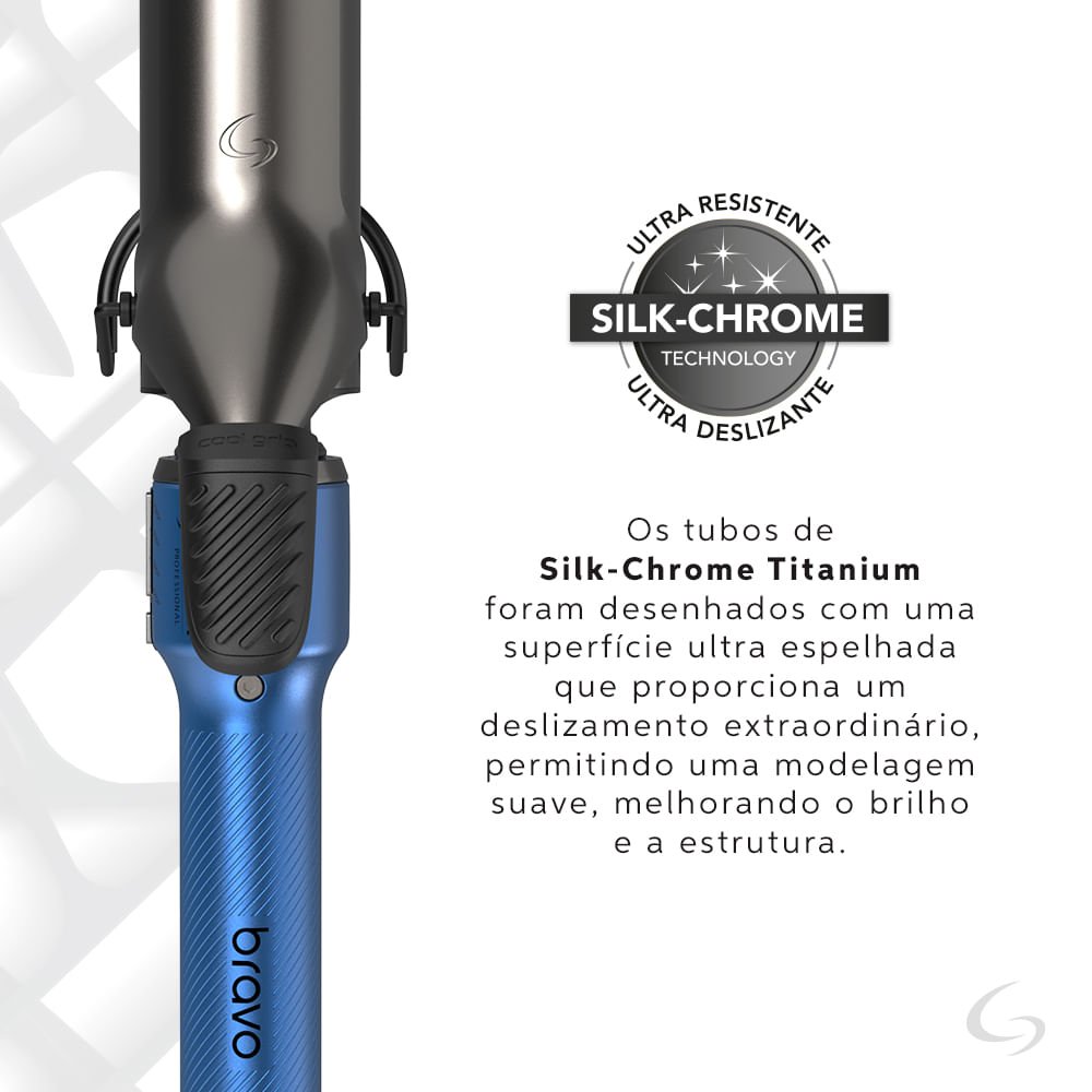 Modelador Professional Bravo 40mm Led Bivolt Azul 7