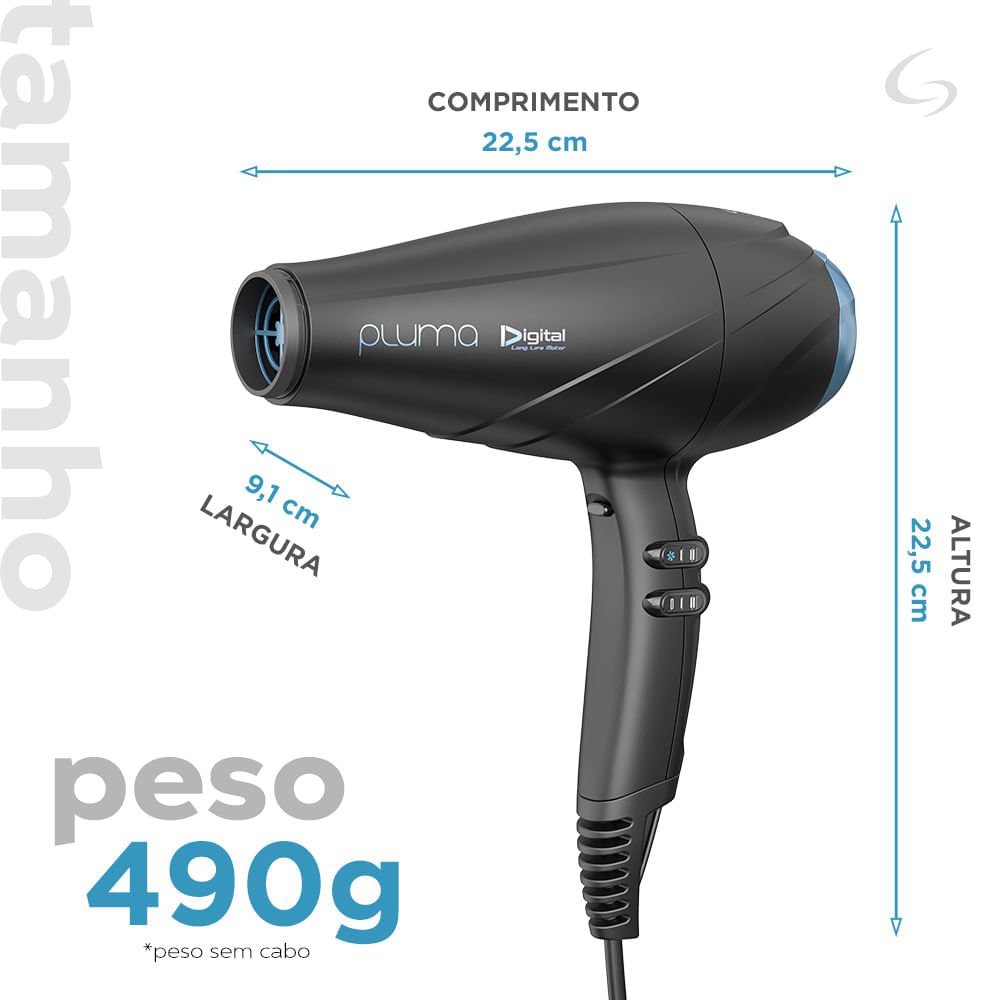 Secador Profissional Pluma Digital 3300W Preto 13