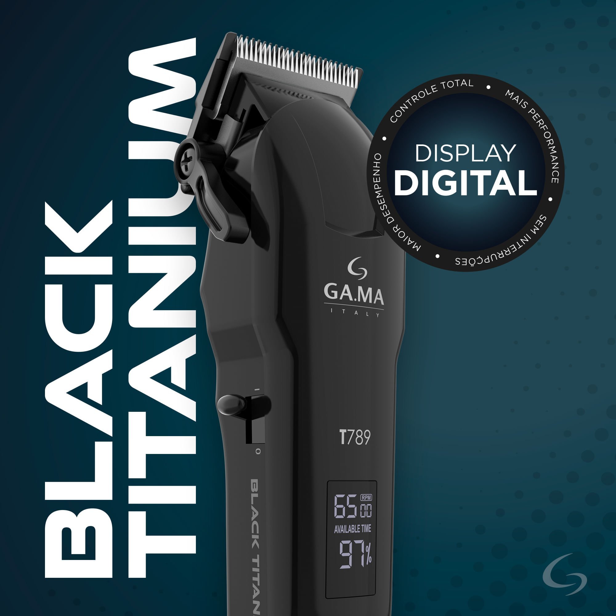 Máquina de Corte GA.MA T789 Black Titanium USB Bivolt 7