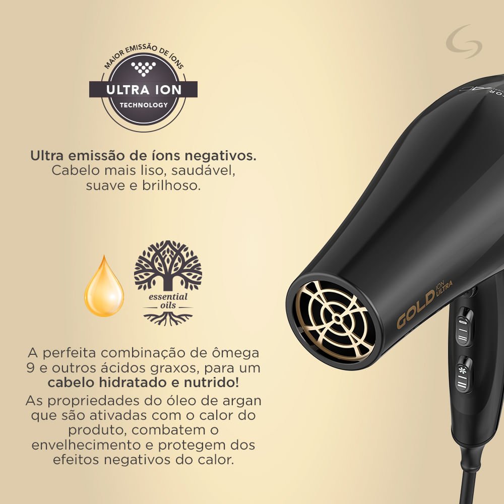 Secador de Cabelo GA.MA Gold Ion Ultra 2400W 127V 3