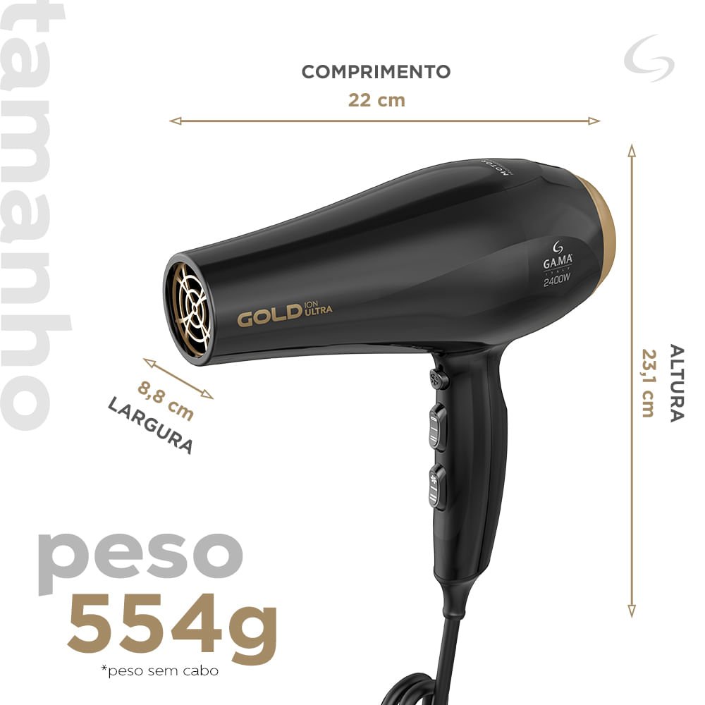 Secador de Cabelo GA.MA Gold Ion Ultra 2400W 127V 5
