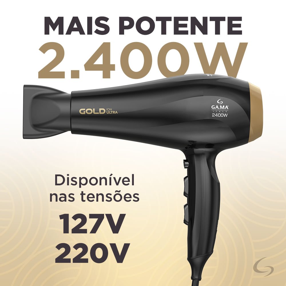 Secador de Cabelo GA.MA Gold Ion Ultra 2400W 127V 6