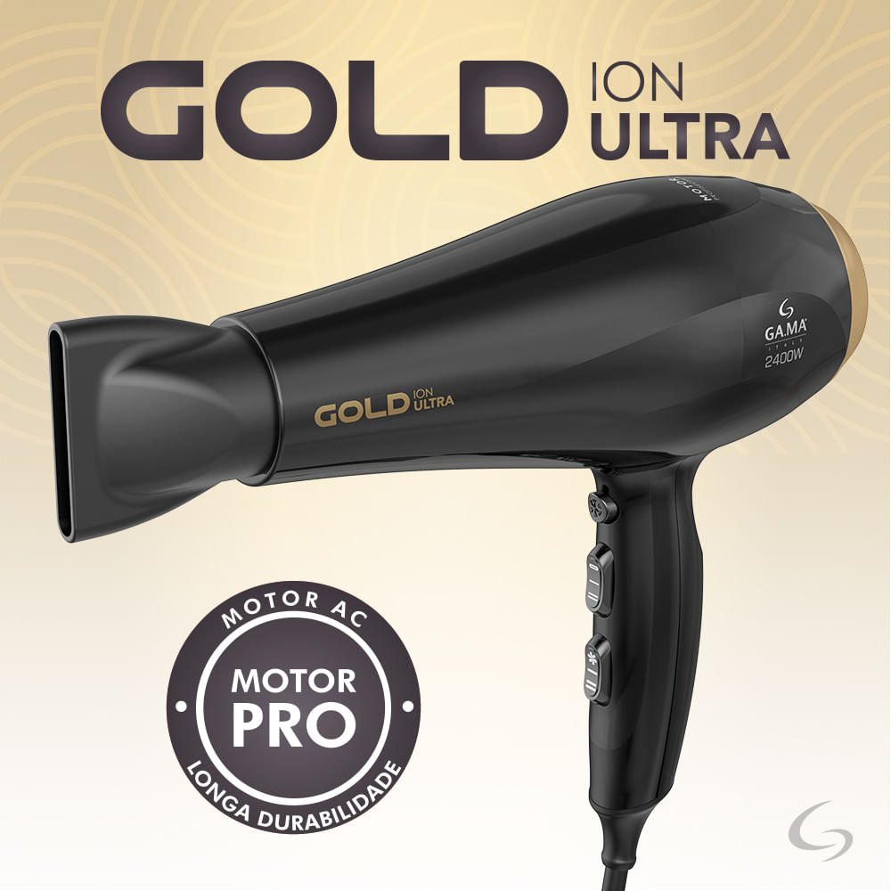 Secador de Cabelo GA.MA Gold Ion Ultra 2400W 127V 7