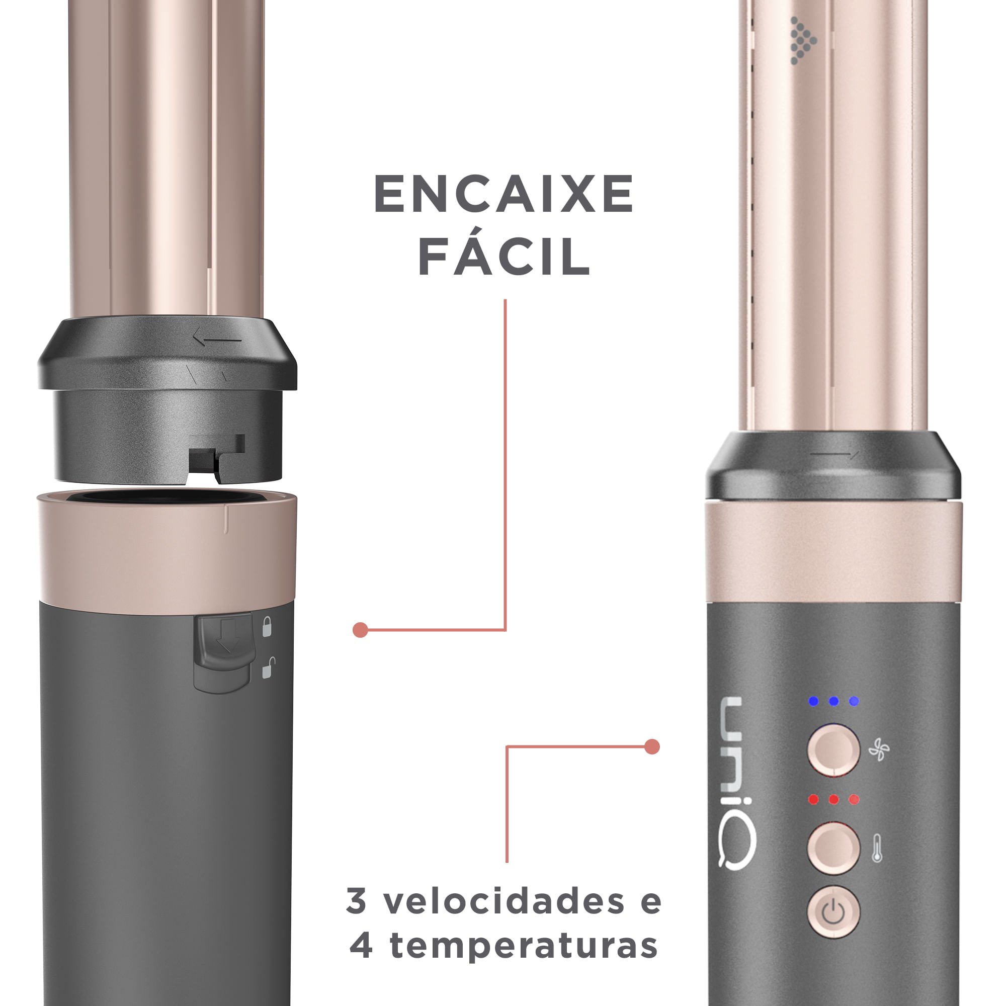 Secador de Cabelo Multistyler GA.MA uniQ Flow 15 em 1 Bivolt Cinza 3