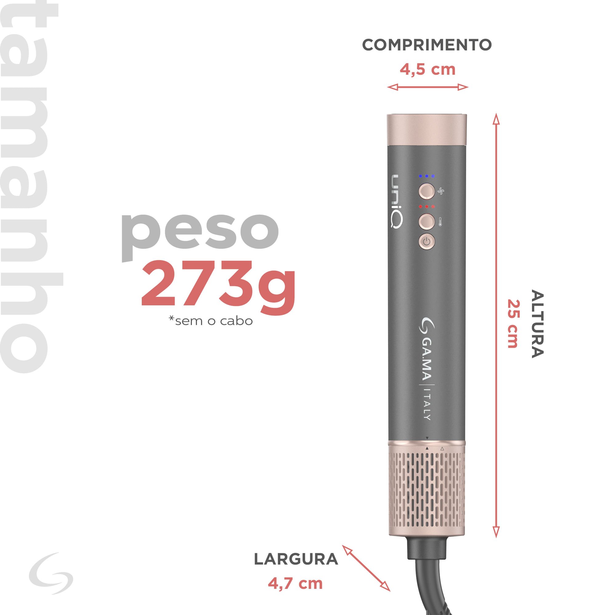 Secador de Cabelo Multistyler GA.MA uniQ Flow 15 em 1 Bivolt Cinza 4
