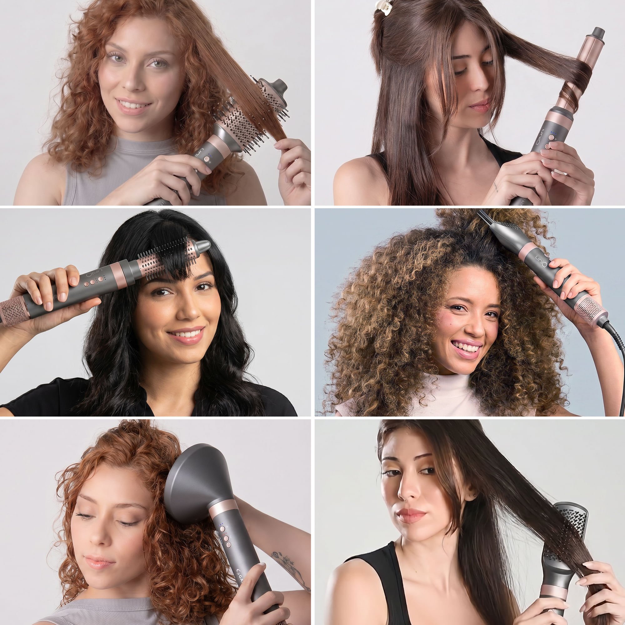Secador de Cabelo Multistyler GA.MA uniQ Flow 15 em 1 Bivolt Cinza 7
