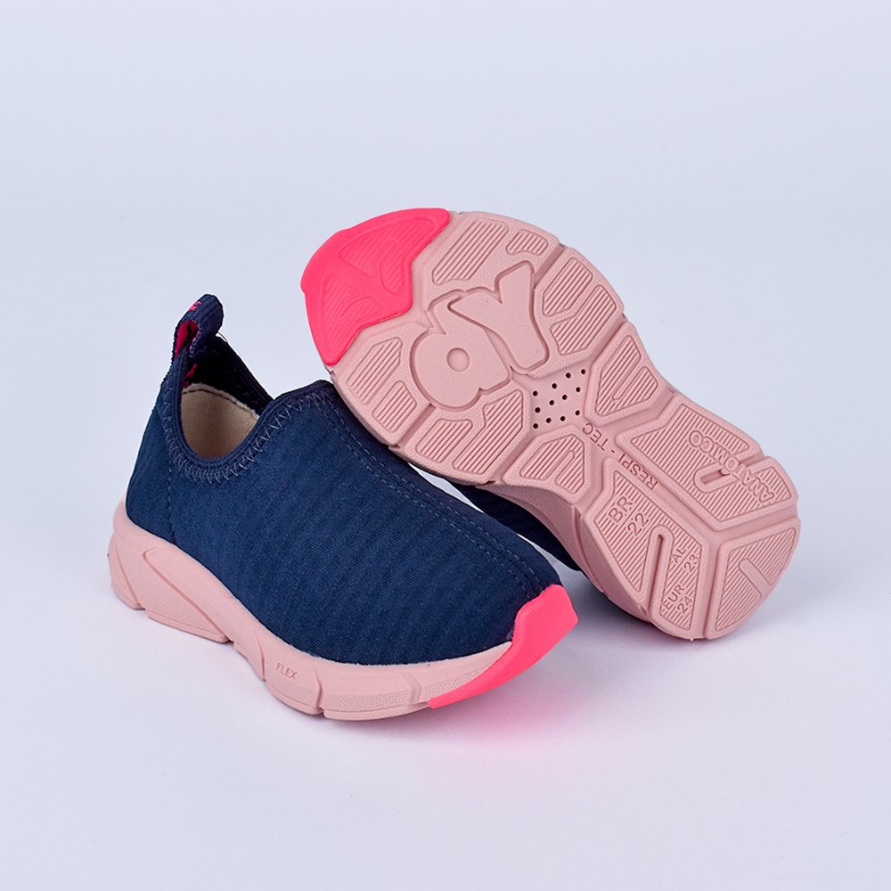 Tenis Kidy Energy Bebe Respitec Azul Marinho e Pink - Calce Facil, Leve e Confortavel Azul Marinho/Pink 3