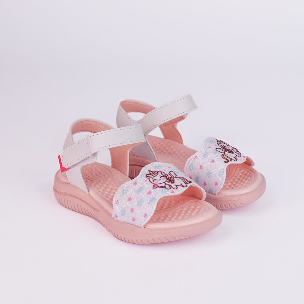 Sandalia Papete Infantil Kidy Fly Unicornio com Pulseira Branca Branco 3