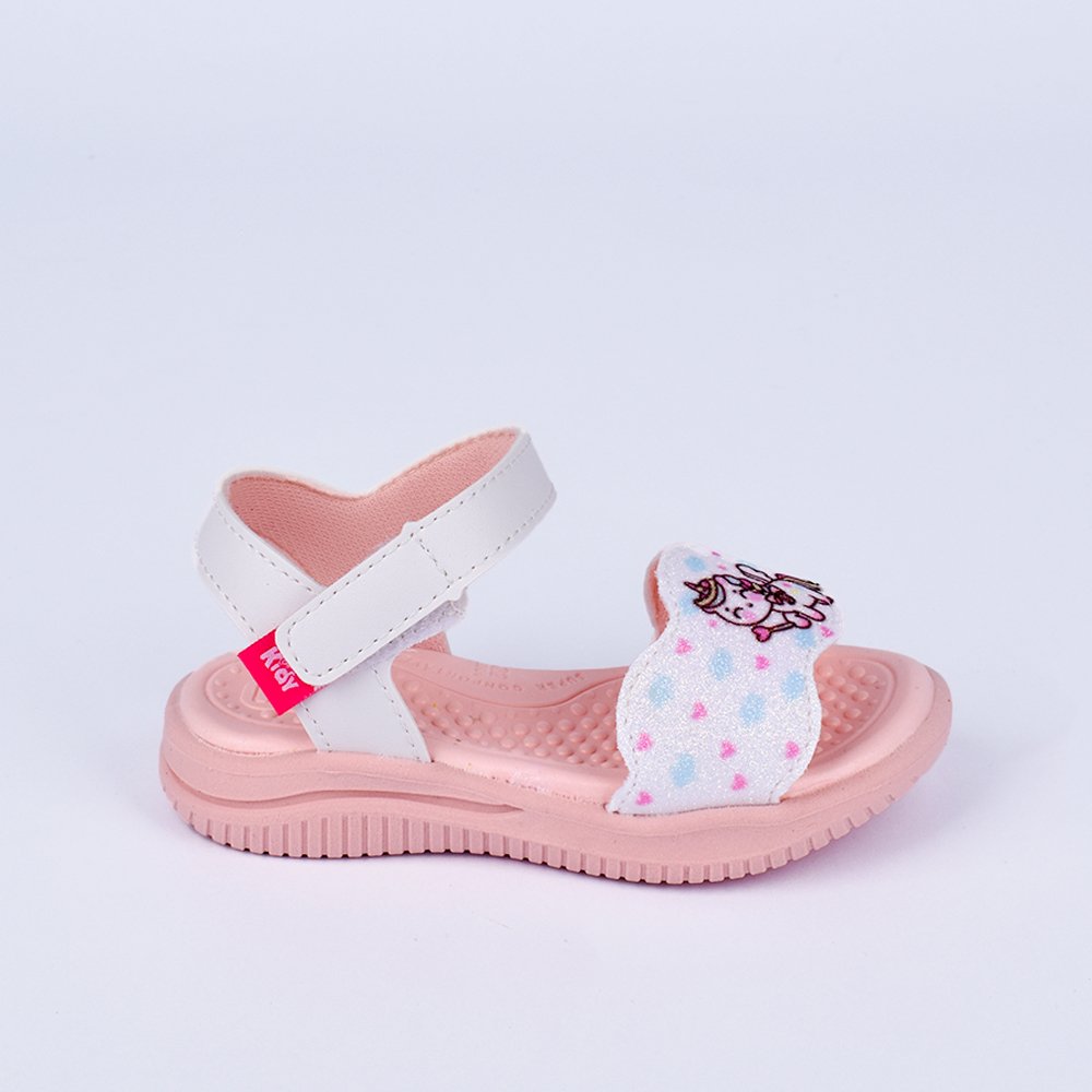 Sandalia Papete Infantil Kidy Fly Unicornio com Pulseira Branca Branco 1