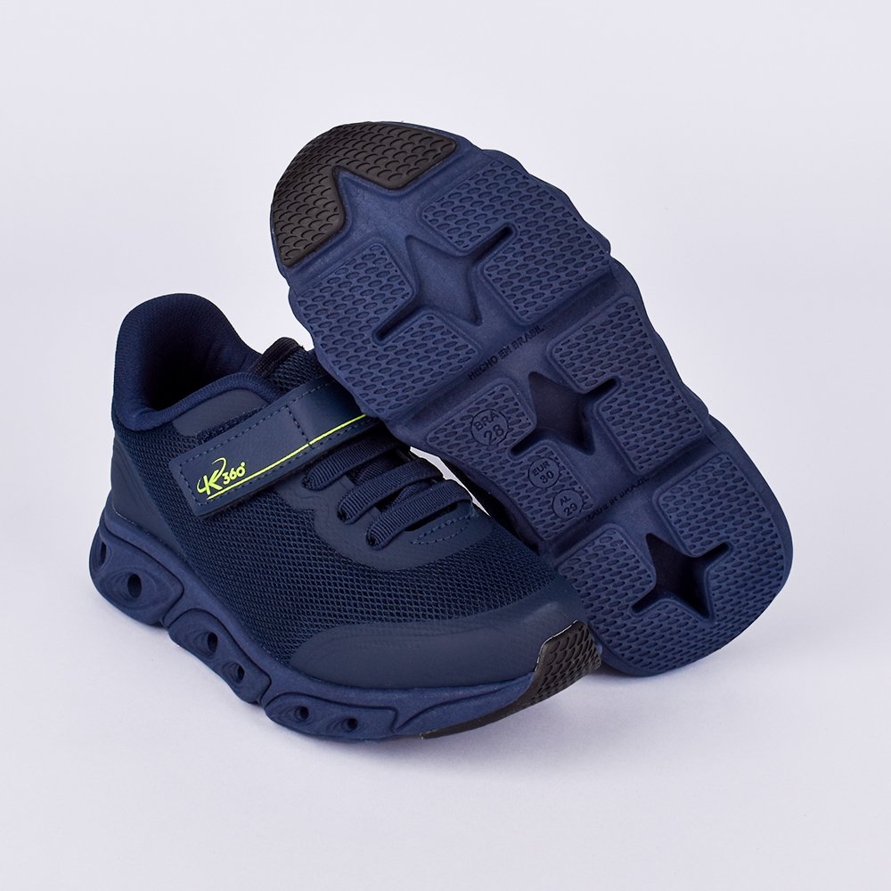 Tenis Infantil K360 Energy Impulso Marinho e Amarelo Neon - Estilo e Performance Marinho/Amarelo Neon 4