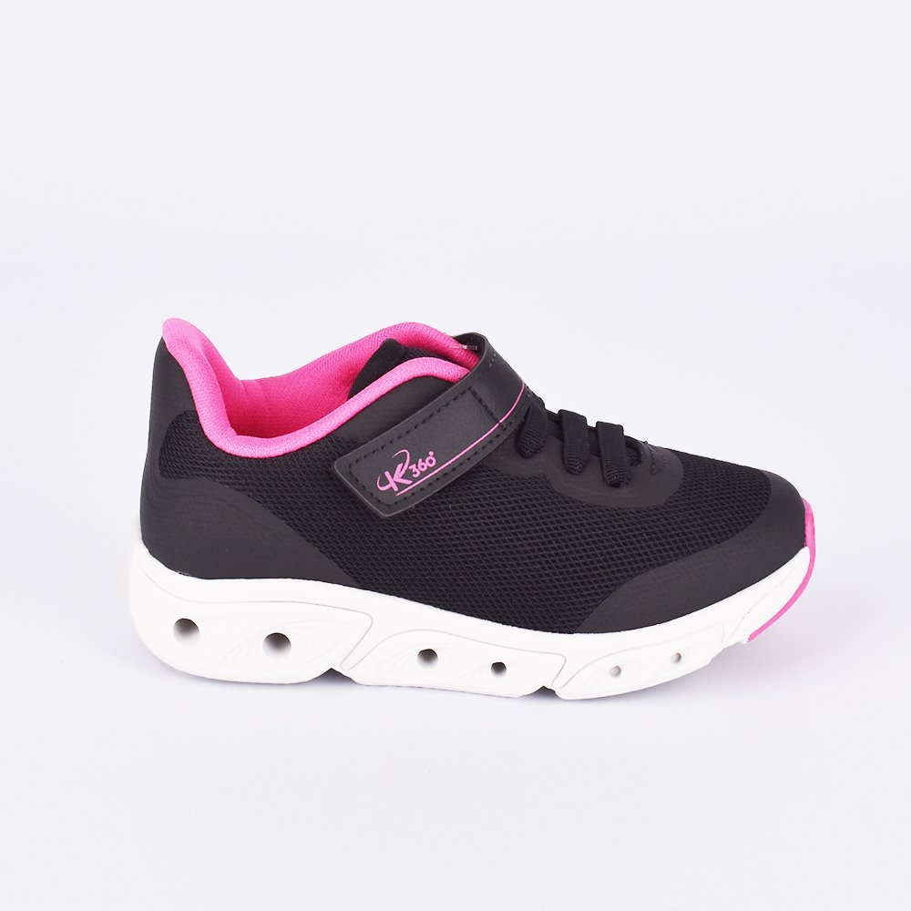 Tenis Infantil K360 Energy Impulso Preto e Pink- Estilo e Performance