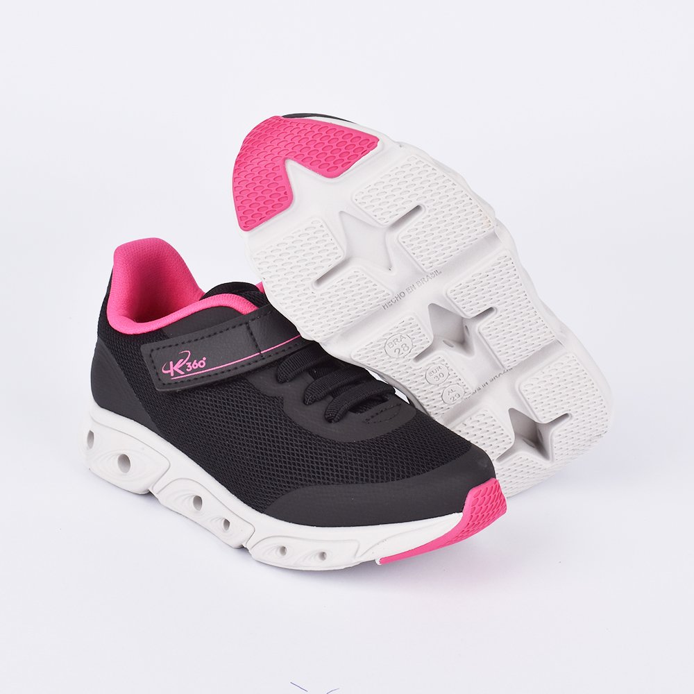 Tenis Infantil K360 Energy Impulso Preto e Pink- Estilo e Performance Preto/Pink 4