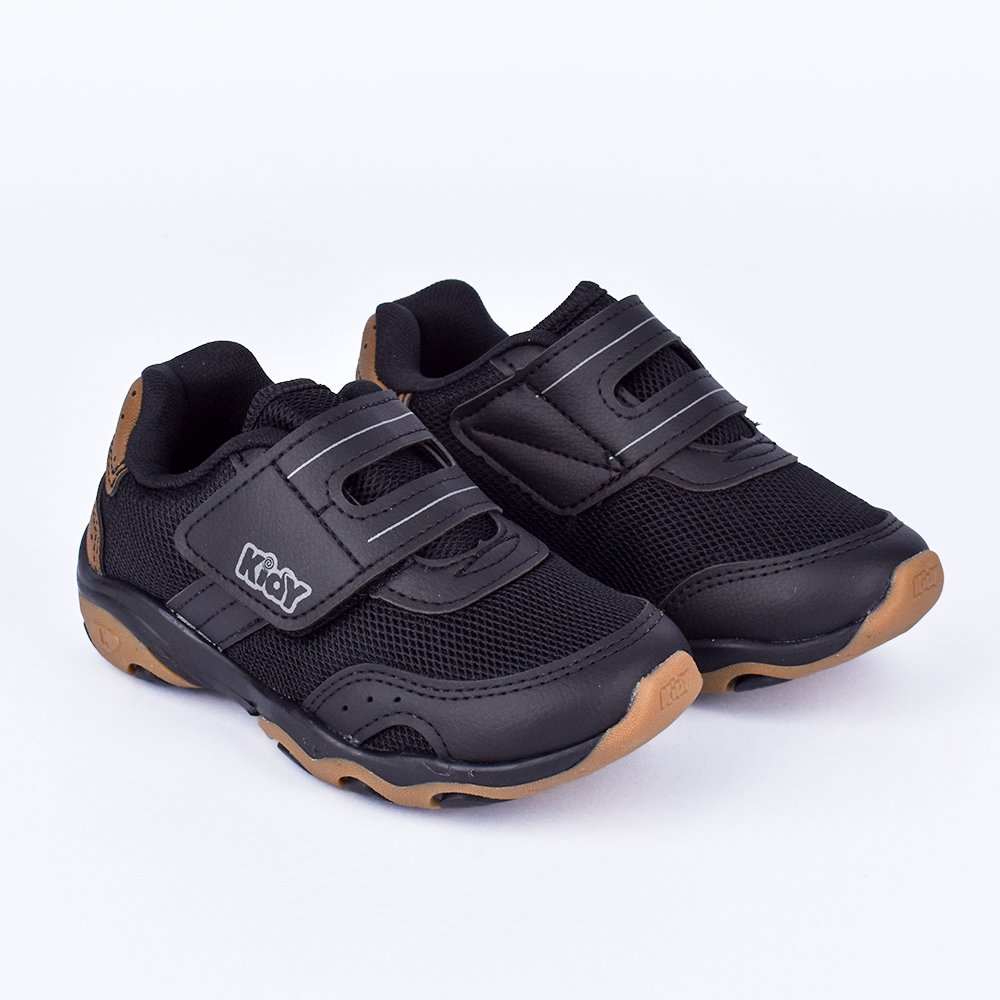 Tenis Infantil Kidy Play Preto Crepe com Brinquedo - Conforto e Divercao Preto 2