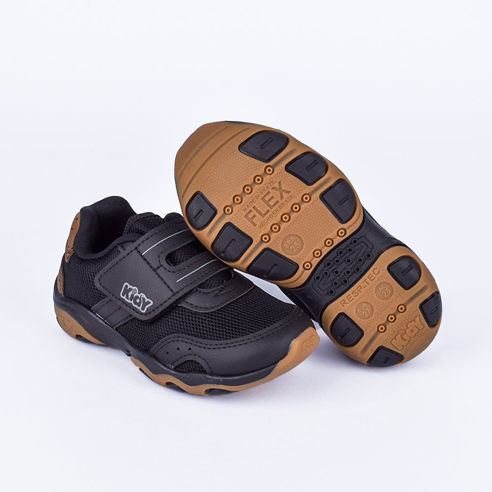 Tenis Infantil Kidy Play Preto Crepe com Brinquedo - Conforto e Divercao Preto 3