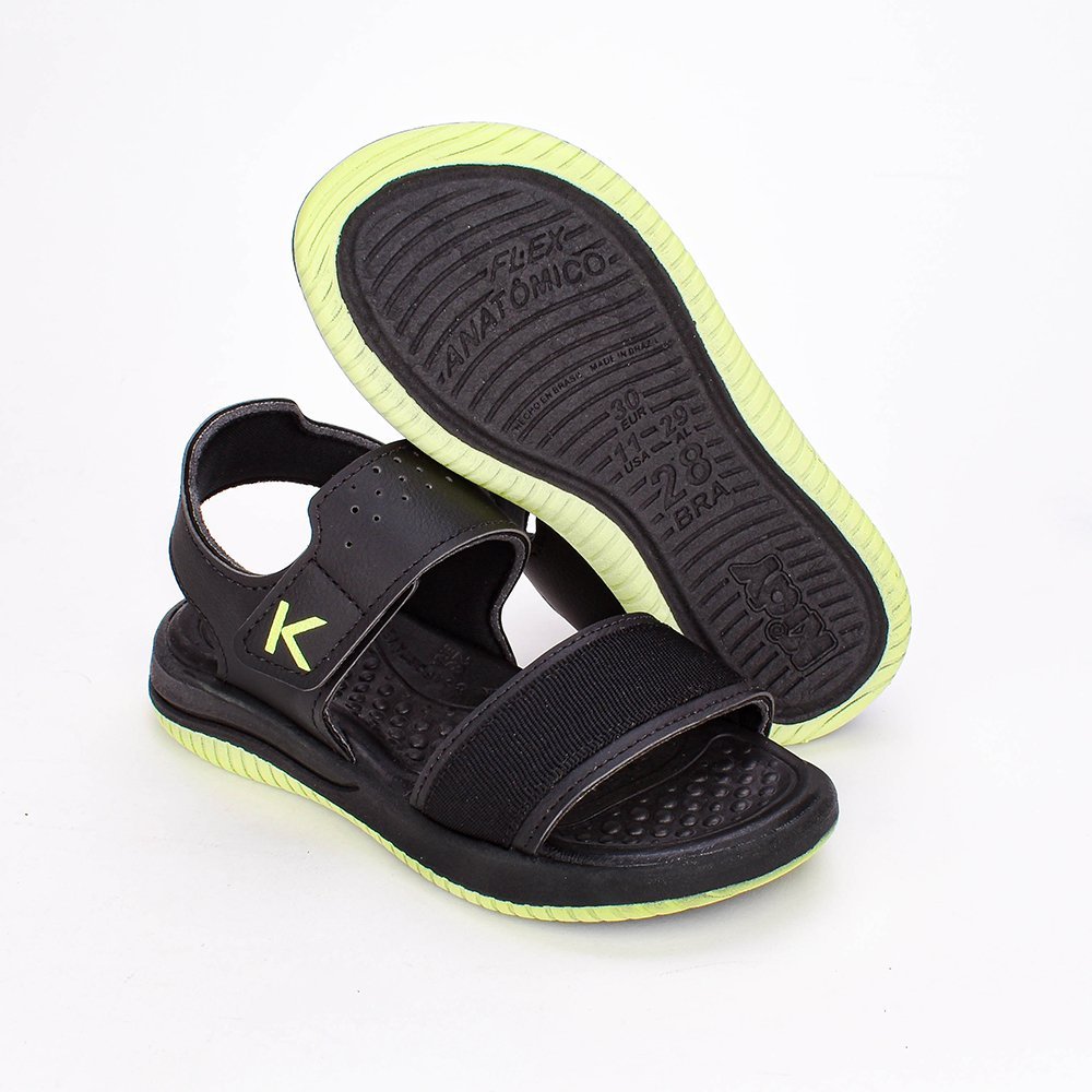Sandalia Papete Infantil Menino Kidy Fly Preto Amarelo Neon Preto 4