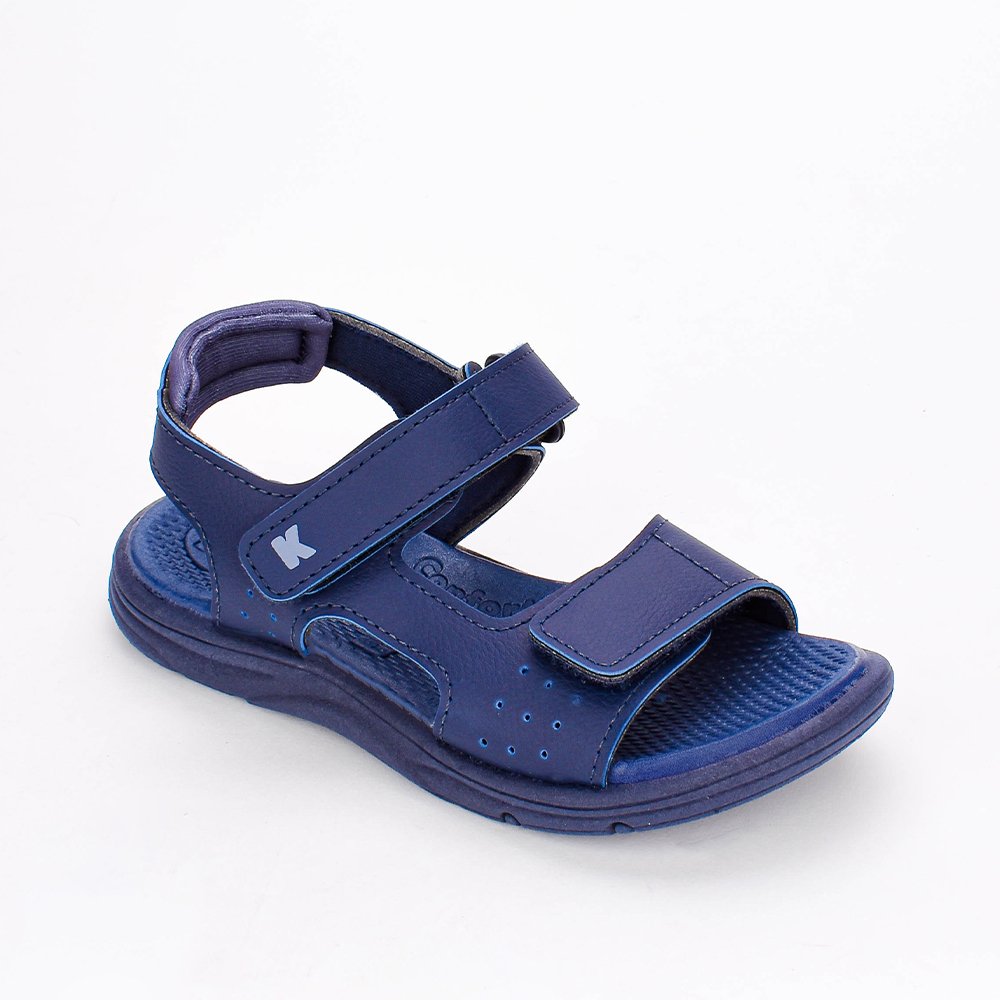 Sandalia Infantil Menino Kidy Comfort Fecho Duplo Azul Marinho Azul Marinho 2