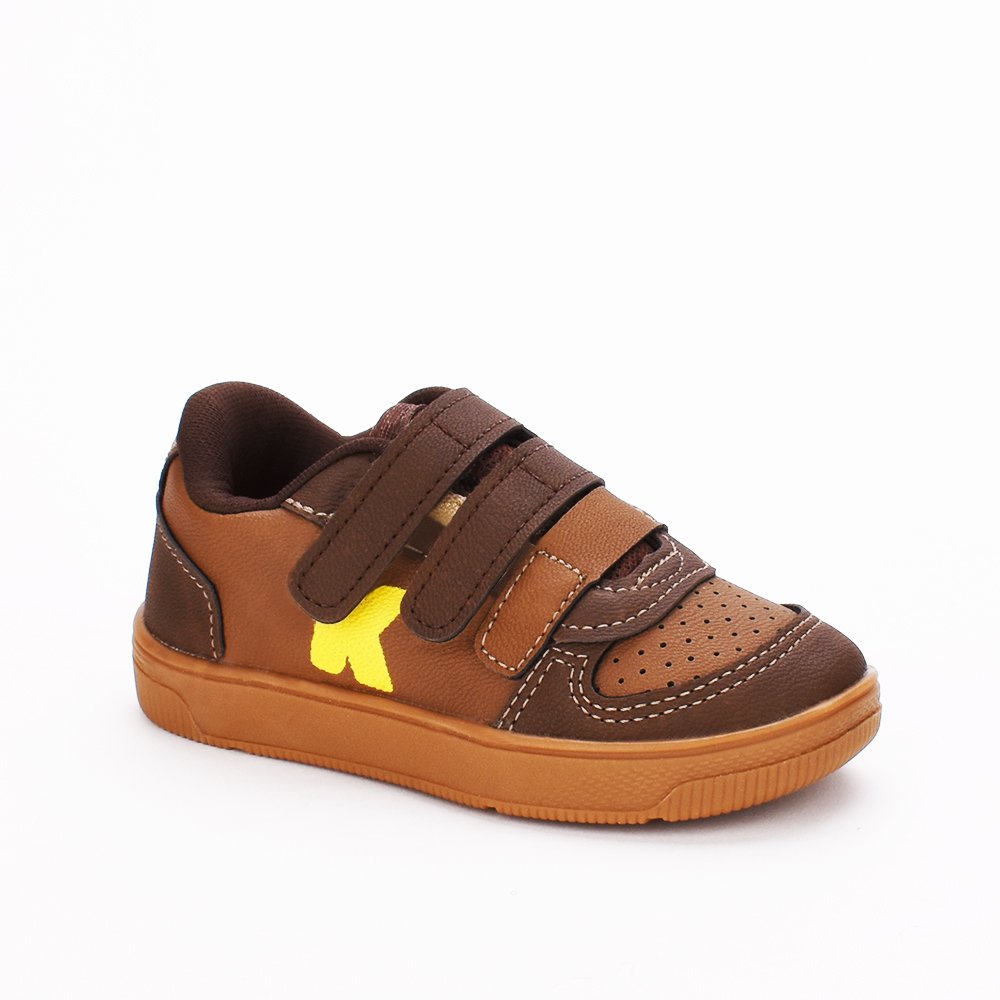 Sapatenis Infantil Menino Kidy Milao Casual Fecho Duplo Marrom Marrom 2