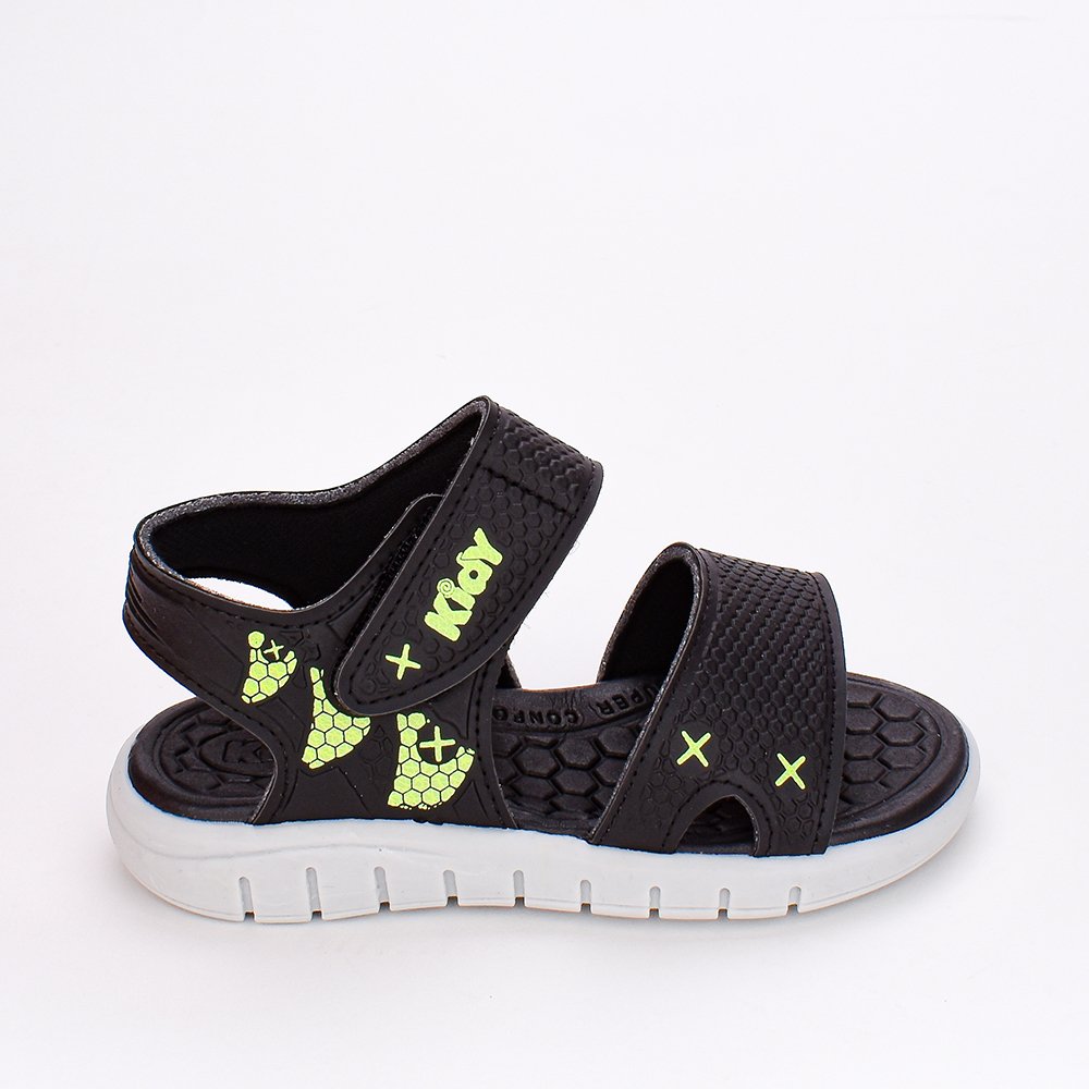 Sandalia Infantil Kidy Toys Preto Amarelo