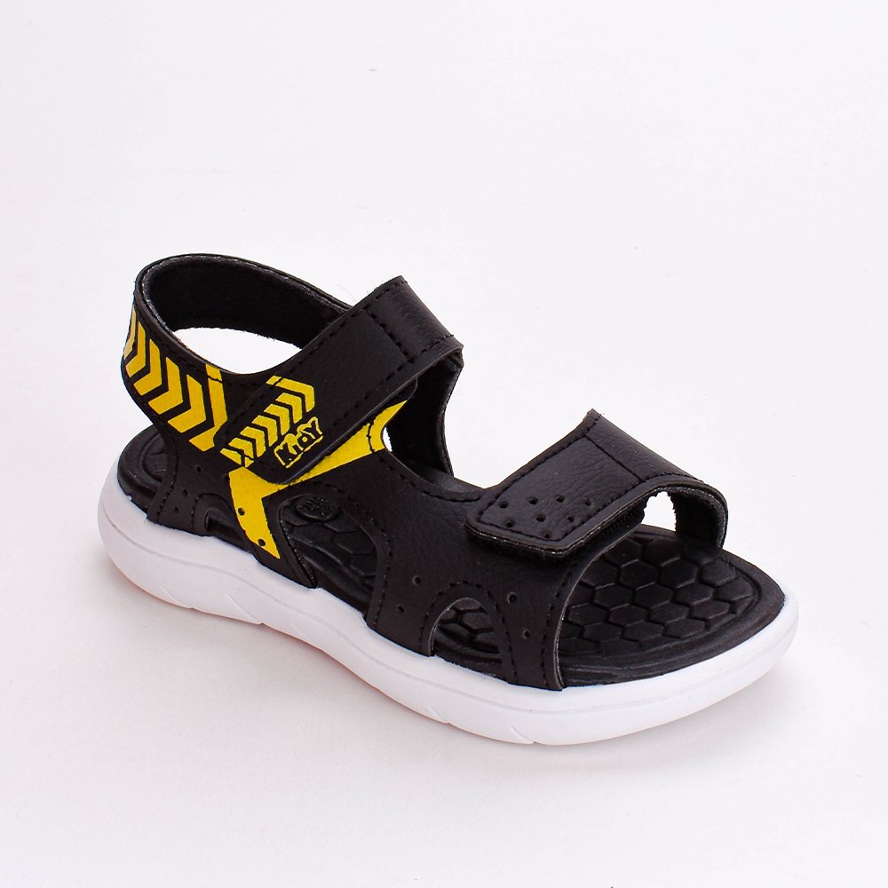 Sandalia Infantil Kidy Toys Baby Com Brinquedo Preto Amarelo Preto/Amarelo 2