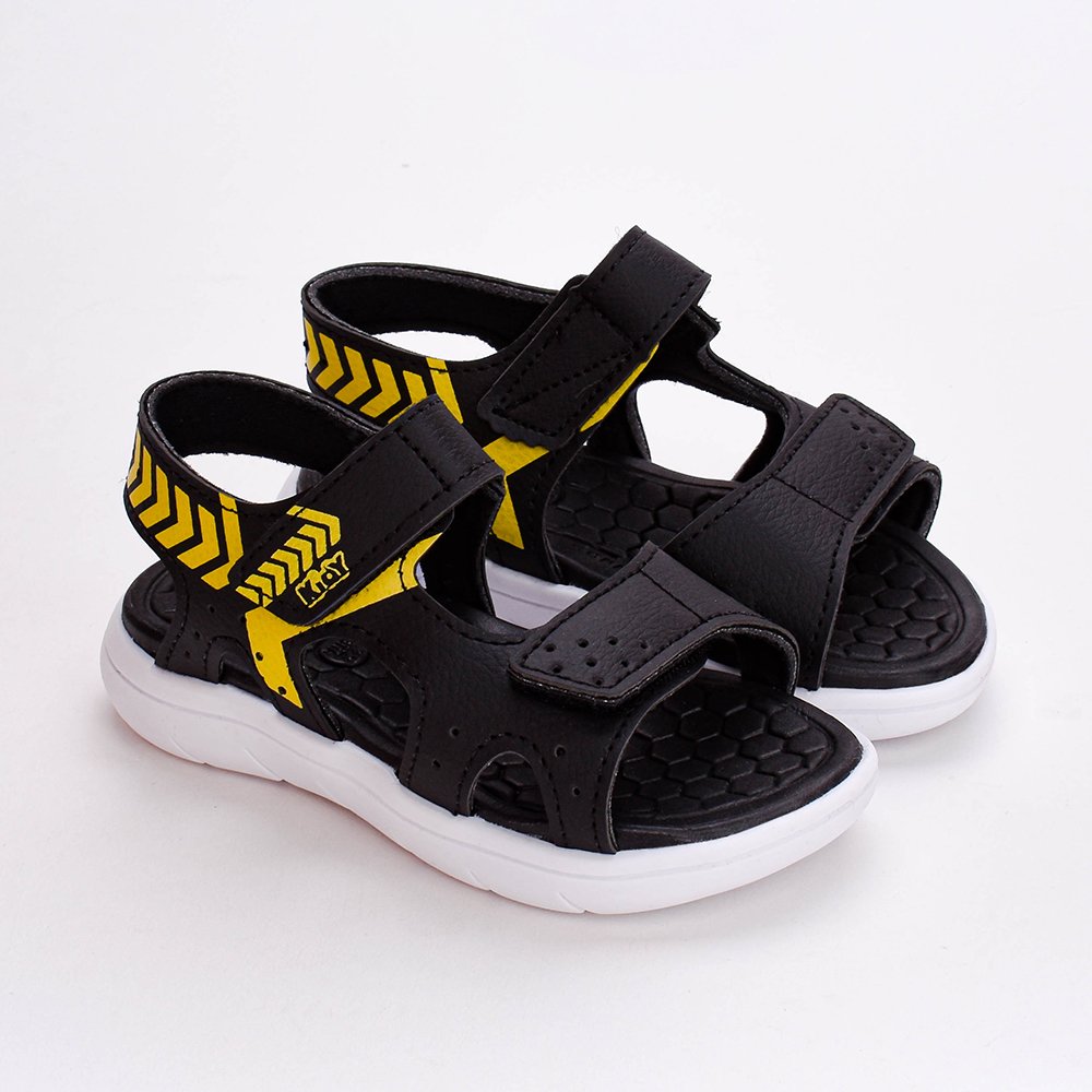 Sandalia Infantil Kidy Toys Baby Com Brinquedo Preto Amarelo Preto/Amarelo 3