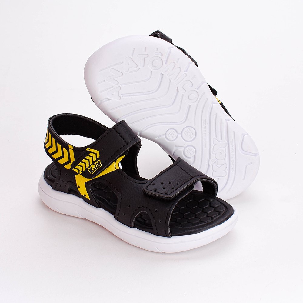Sandalia Infantil Kidy Toys Baby Com Brinquedo Preto Amarelo Preto/Amarelo 4