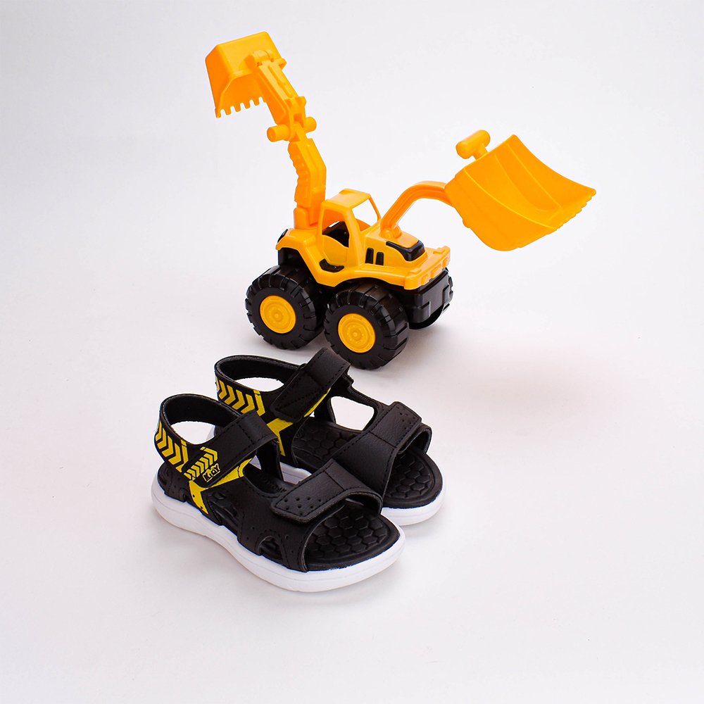 Sandalia Infantil Kidy Toys Baby Com Brinquedo Preto Amarelo Preto/Amarelo 5