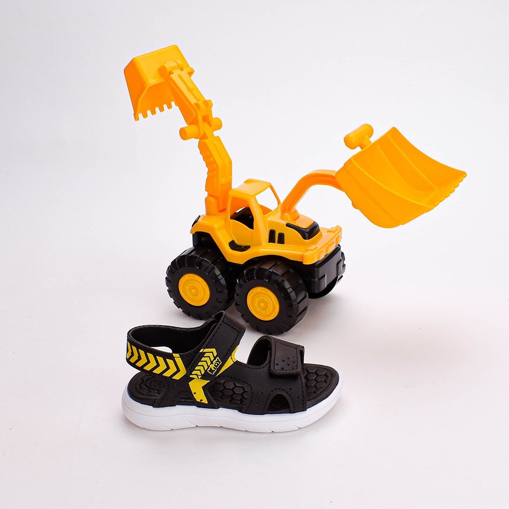 Sandalia Infantil Kidy Toys Baby Com Brinquedo Preto Amarelo Preto/Amarelo 6