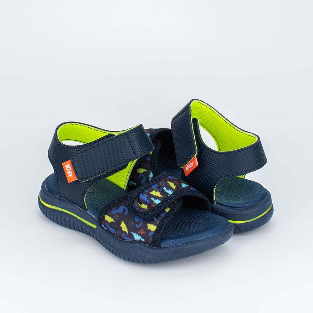 Sandalia Papete Infantil Kidy Fly Dinossauro Azul Marinho Azul Marinho 9