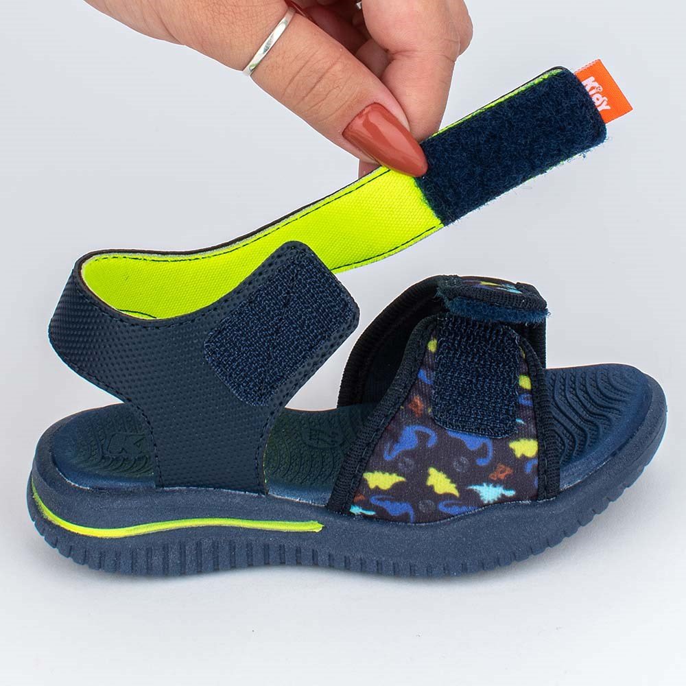 Sandalia Papete Infantil Kidy Fly Dinossauro Azul Marinho Azul Marinho 2