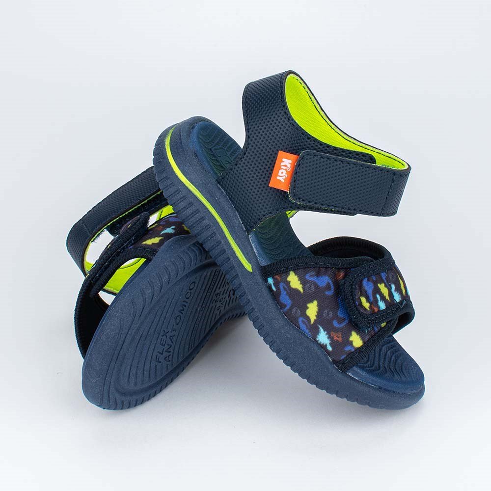 Sandalia Papete Infantil Kidy Fly Dinossauro Azul Marinho Azul Marinho 3