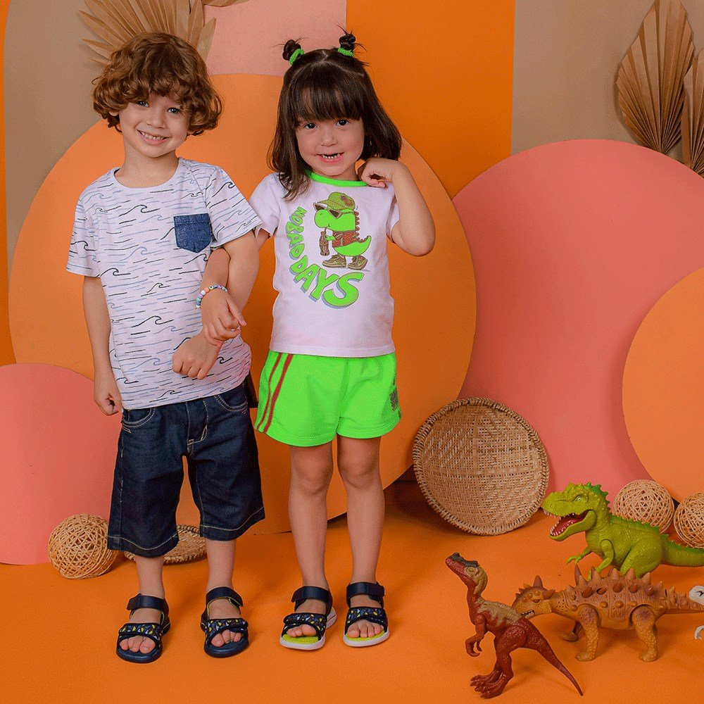 Sandalia Papete Infantil Kidy Fly Dinossauro Azul Marinho Azul Marinho 4