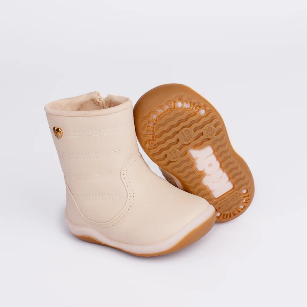 Bota Infantil Kidy Baby Soft Cano Medio Marfim Marfim 4