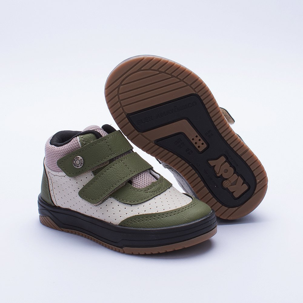 TENIS KIDY HAPPY VERDE MILITAR/BEGE 