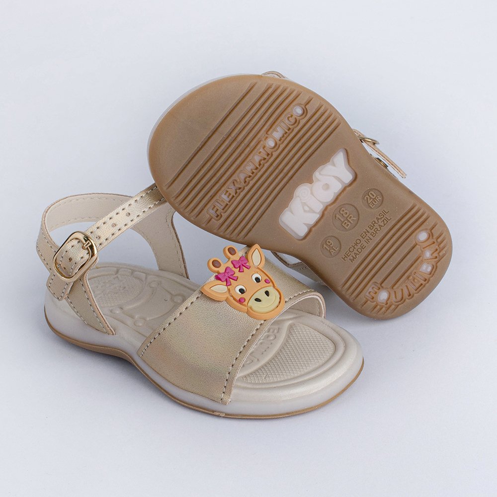 SANDALIA KIDY BABY EQUILIBRIO OURO Kidy Ouro 4