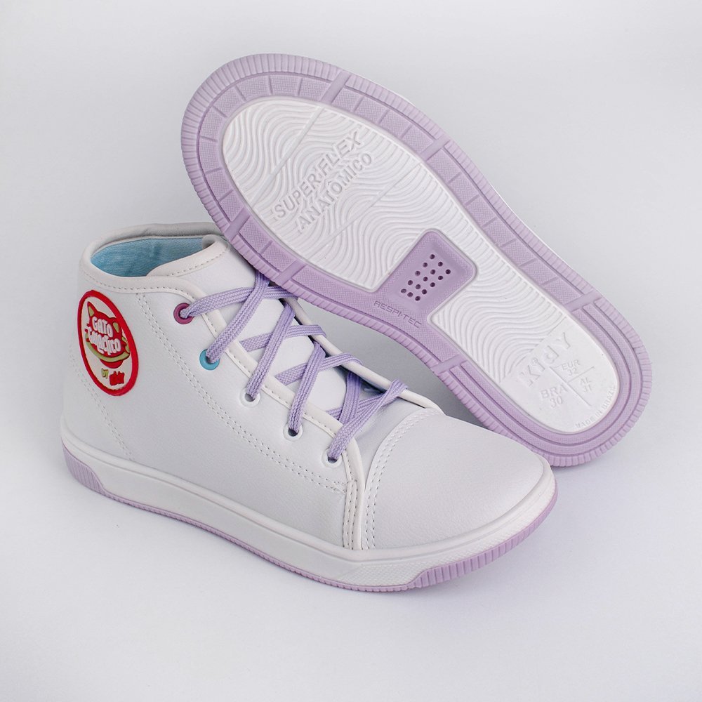 TENIS KIDY ASTRAL BRANCO/LILAS Branco/Lilás 4