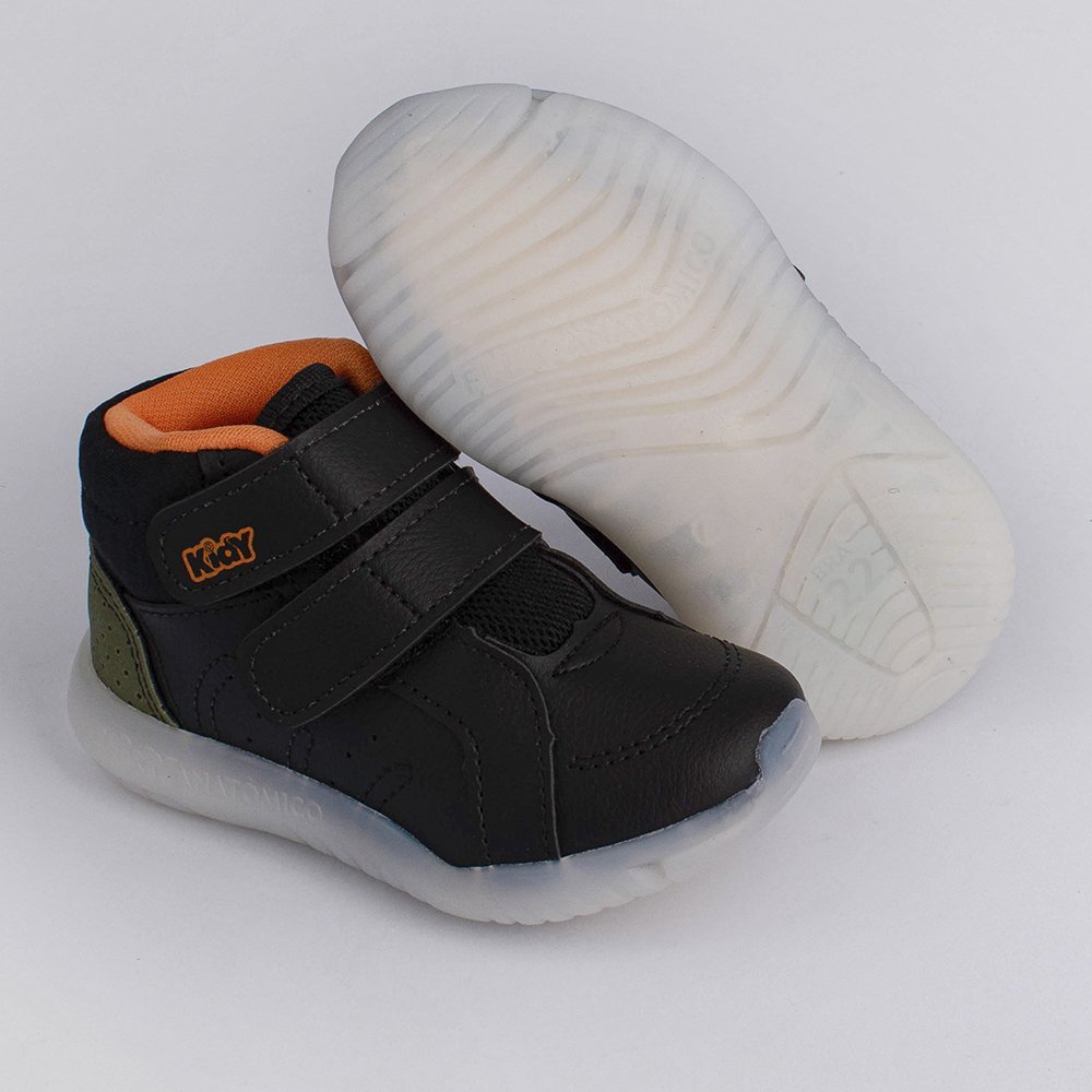 TENIS KIDY FLEX LIGHT PRETO/VERDE/LARANJA Preto/Verde/Laranja 2