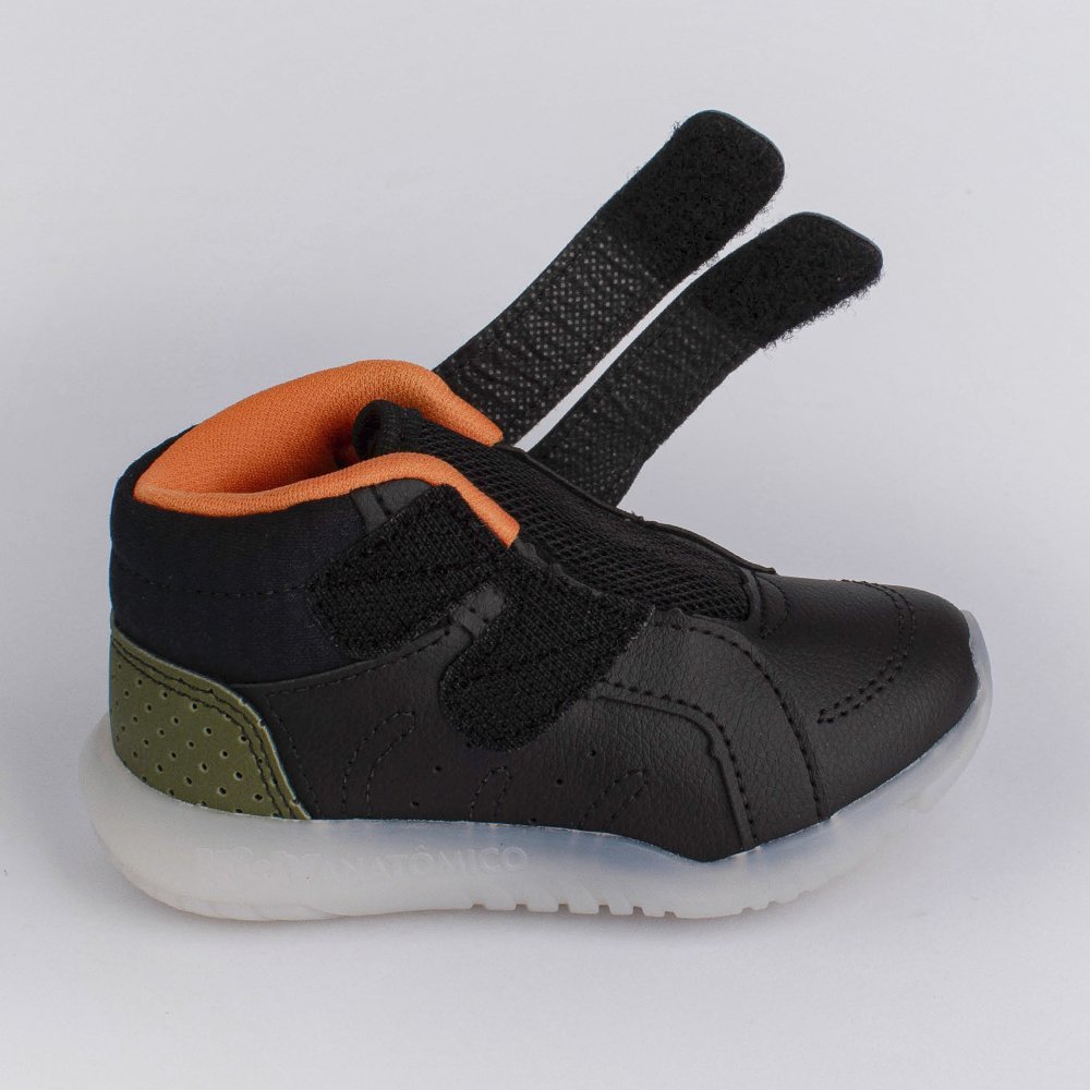 TENIS KIDY FLEX LIGHT PRETO/VERDE/LARANJA Preto/Verde/Laranja 3