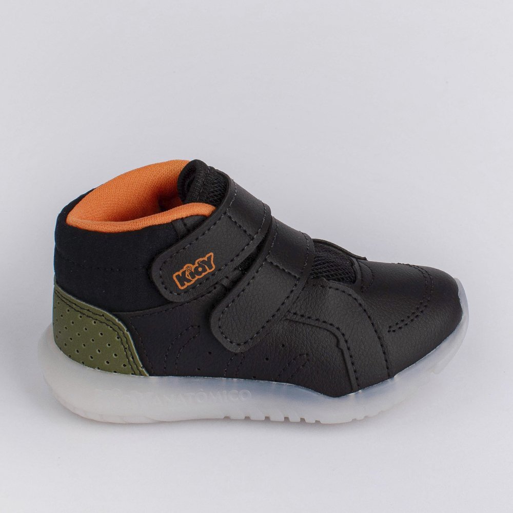 TENIS KIDY FLEX LIGHT PRETO/VERDE/LARANJA Preto/Verde/Laranja 4