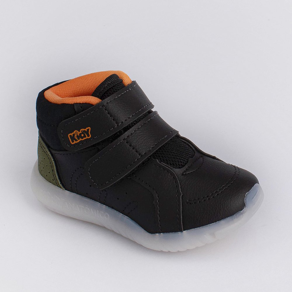 TENIS KIDY FLEX LIGHT PRETO/VERDE/LARANJA Preto/Verde/Laranja 5