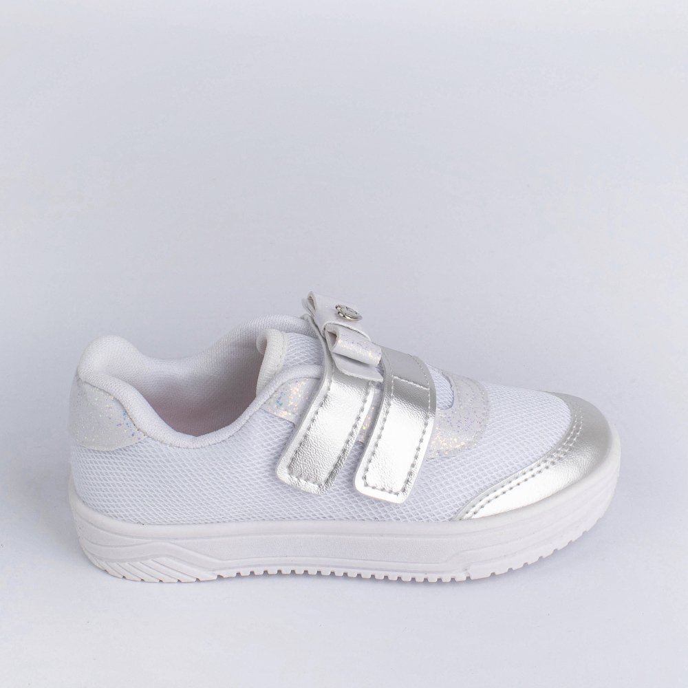 TENIS KIDY HAPPY BRANCO/PRATA 
