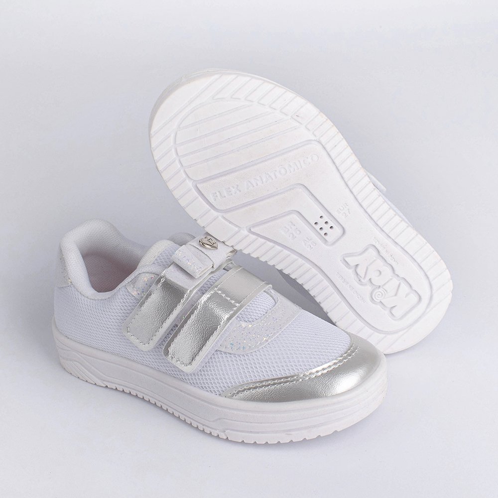 TENIS KIDY HAPPY BRANCO/PRATA  Branco/Prata 4