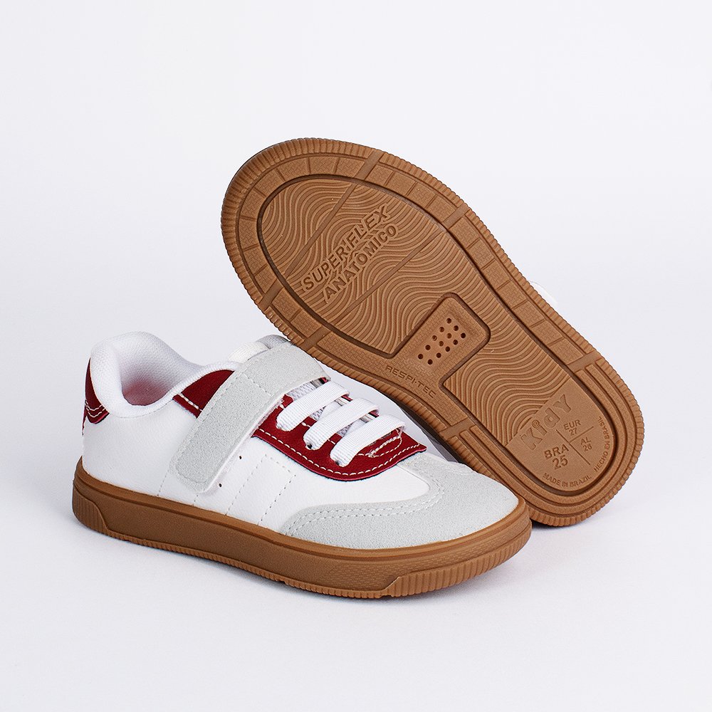 TENIS KIDY ASTRAL BRANCO/CINZA/BORDO 