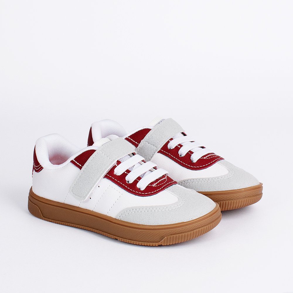 TENIS KIDY ASTRAL BRANCO/CINZA/BORDO  Branco/Cinza/Bordô 2