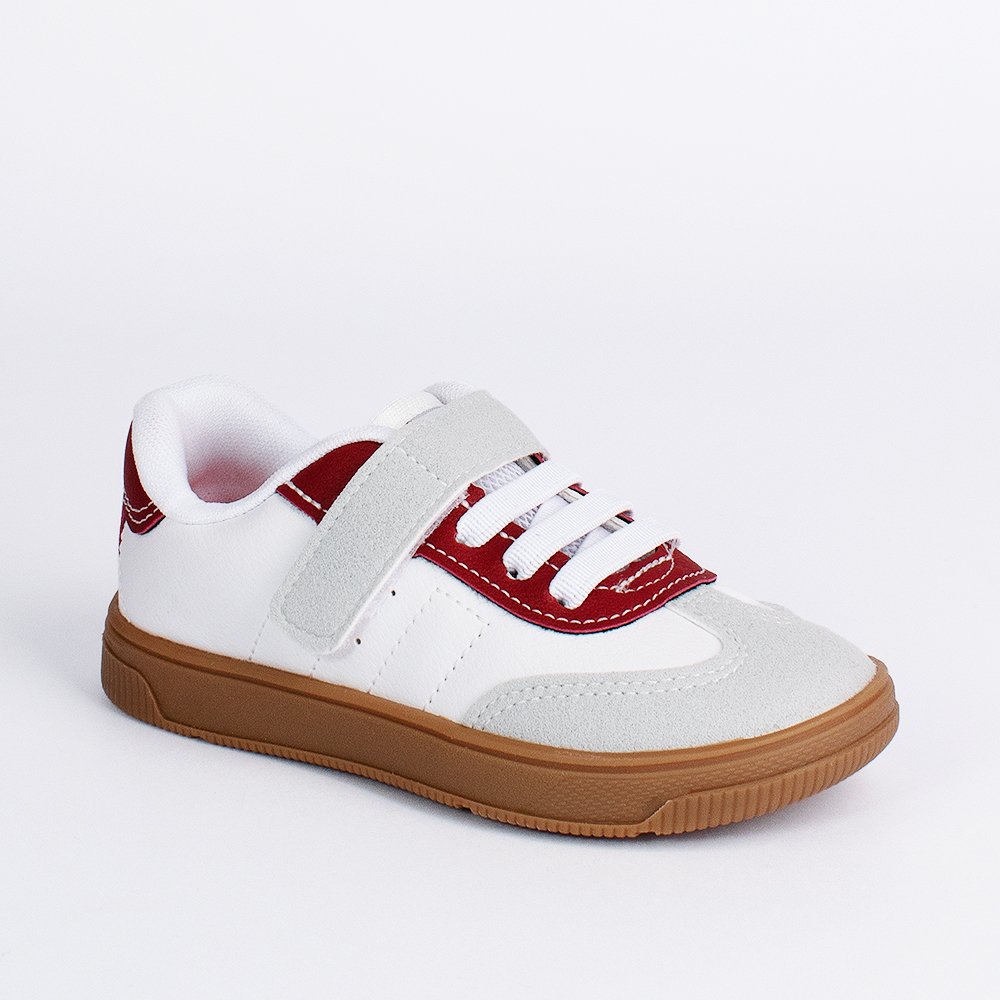 TENIS KIDY ASTRAL BRANCO/CINZA/BORDO  Branco/Cinza/Bordô 3