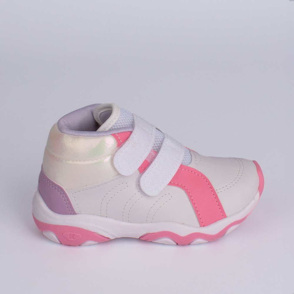 TENIS KIDY PLAY RESPITEC BRANCO/ROSA/LILAS Branco/Rosa/Lilás 4